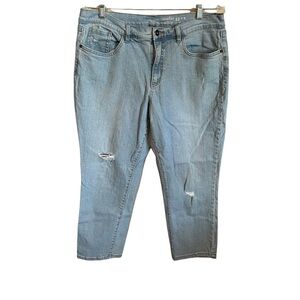 Studio‎ By D & Co Plus Size Distressed Crop Denim Jeans